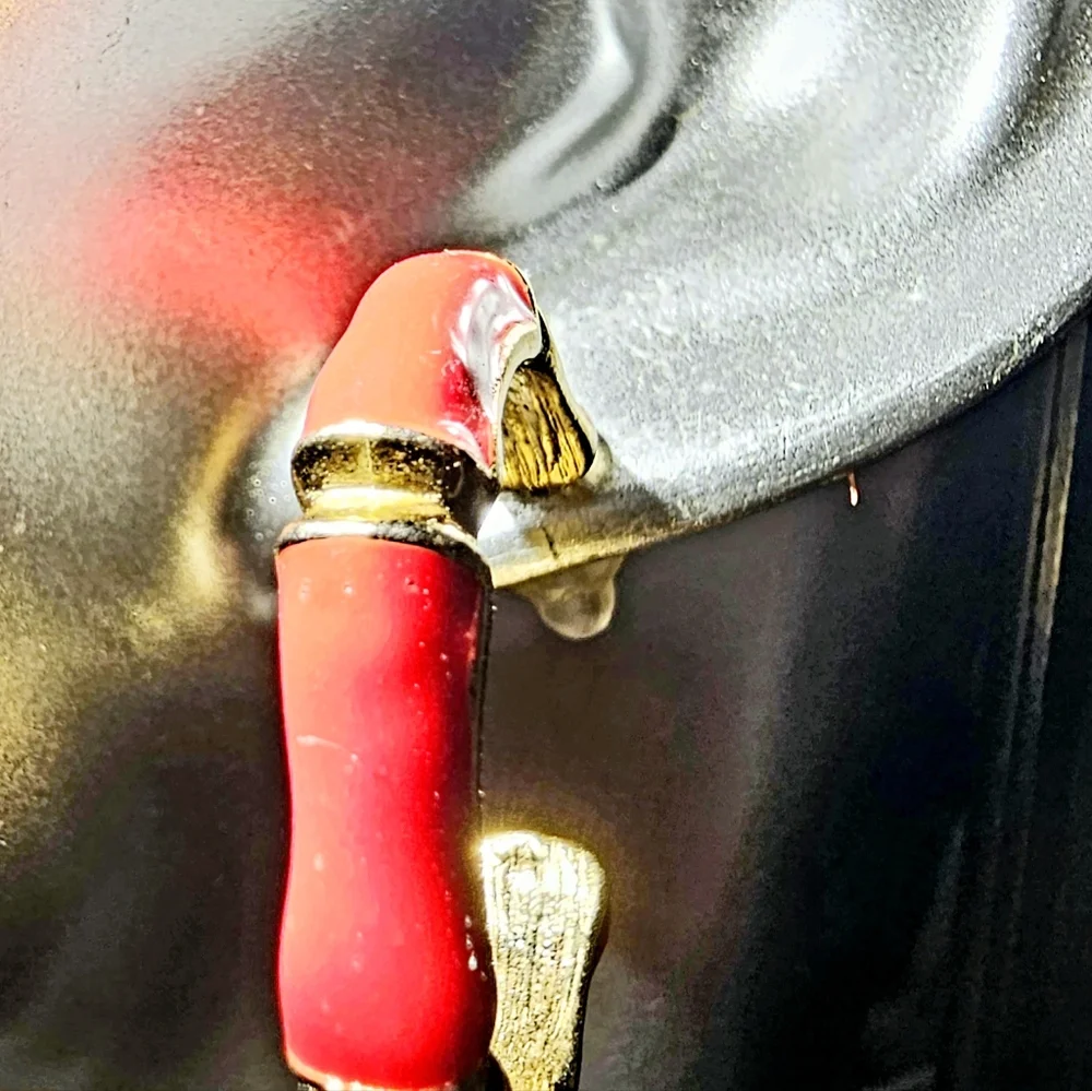 Bold Red and gold 90s bamboo earrings urban luxury classic must have